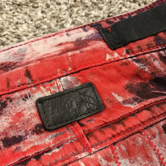 PRPS Jeans Splatter Print Mens Red Black Splatter Savoy Fit Jogger 36x34